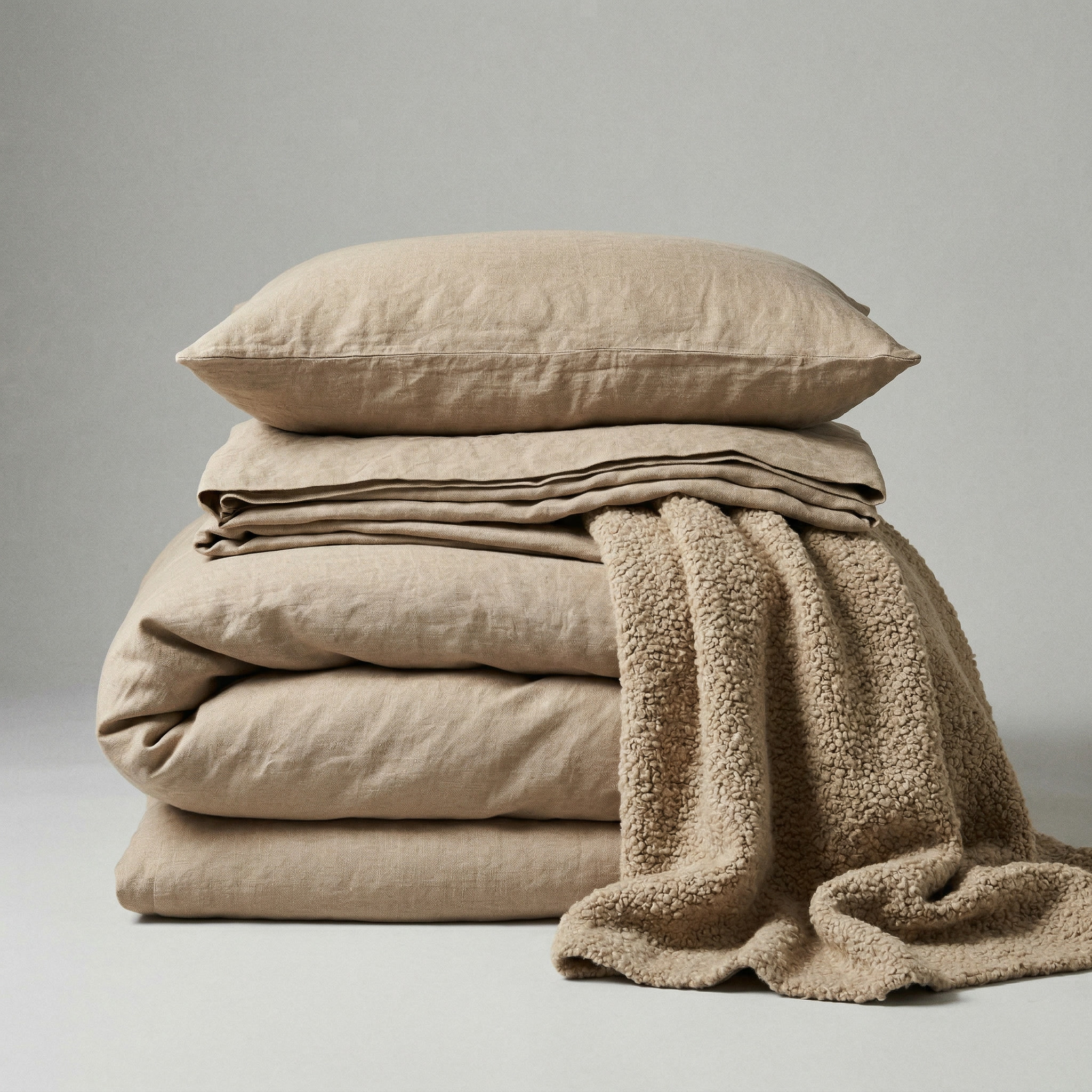 Kit Grand Confort | Parure Complète + Jeté de Lit en Lin